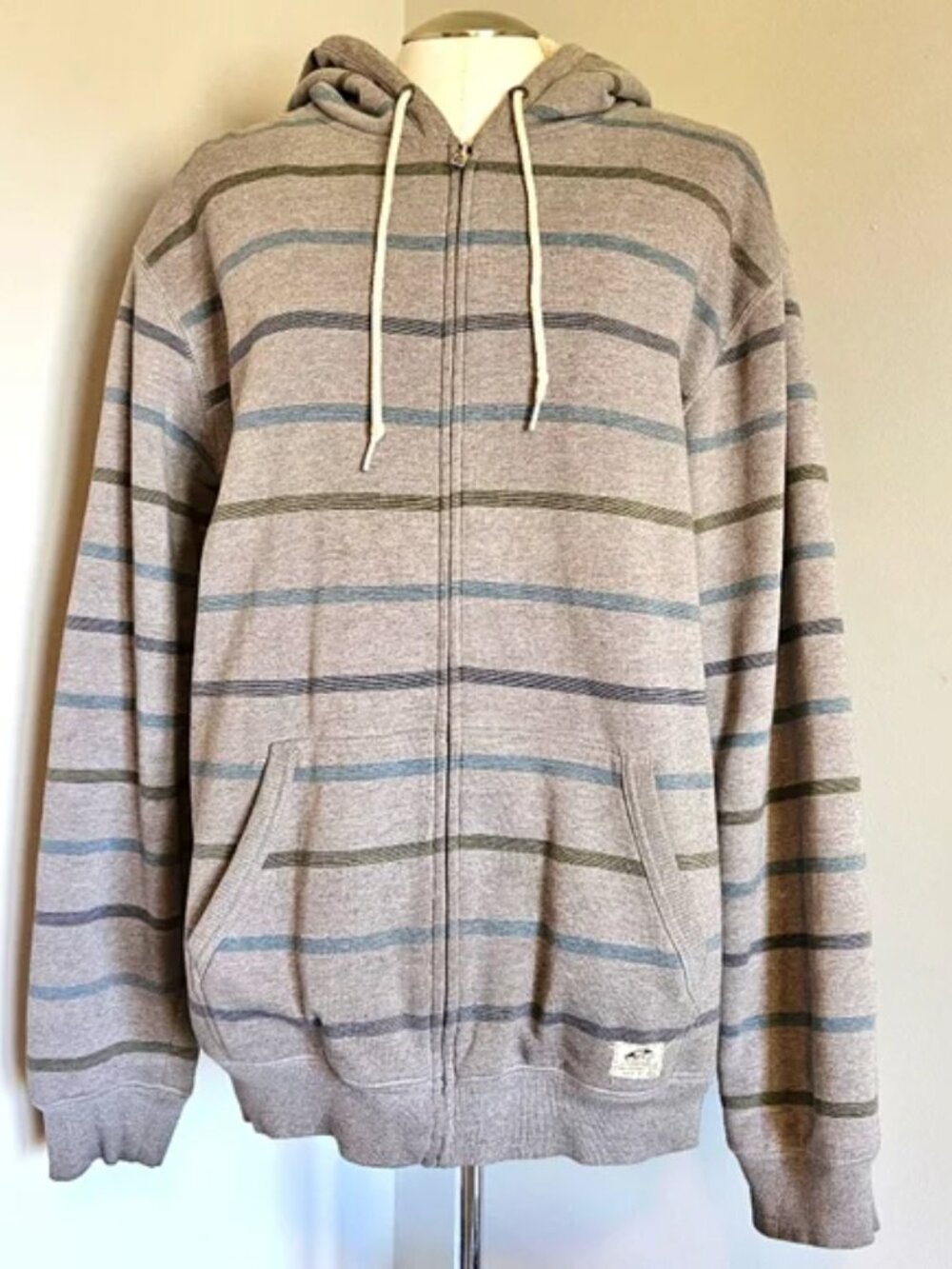 Men's Gray VANS Peace Hooded Zip-Up Sweater